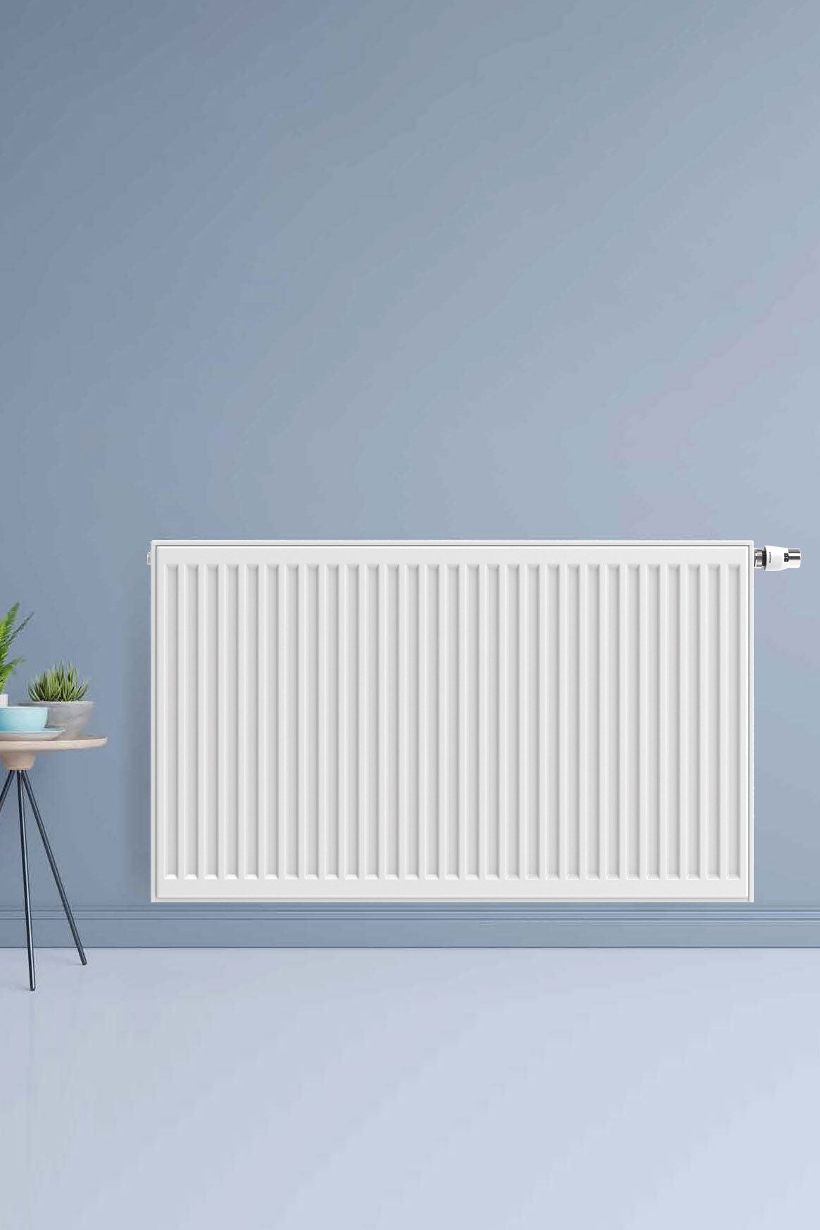 Radiateur horizontale T33 - 8 connexions - 600 x 600 mm - 1433 W